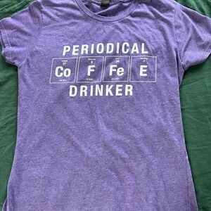 Purple Graphic Tee with Periodic Table Design